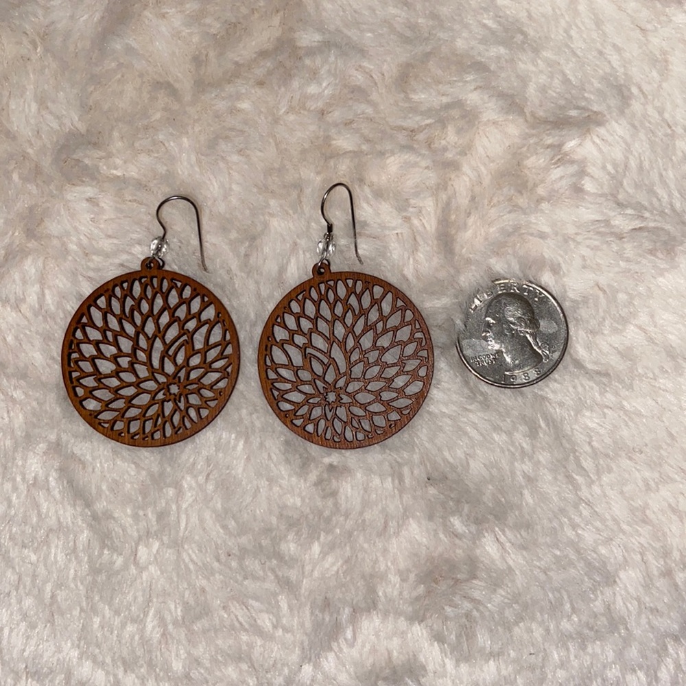 Floral Wooden earrings
